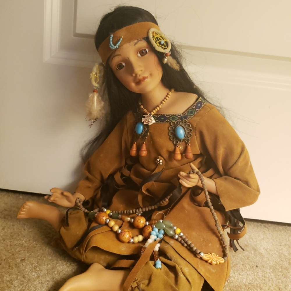 20" native American porcelain doll